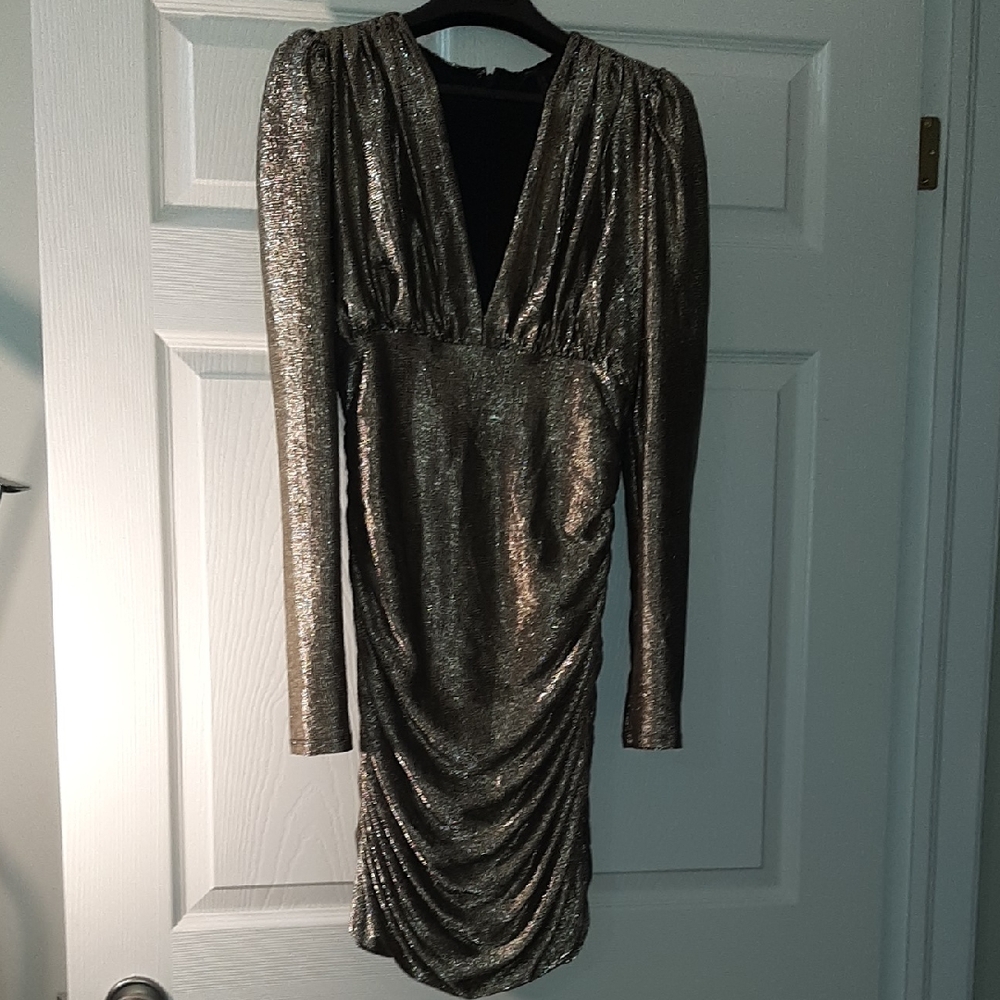 BCBGMaxAzria Shimmering Long Sleeve Dress